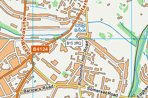 B15 3RQ map - OS VectorMap District (Ordnance Survey)