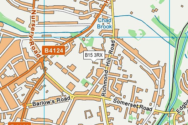 B15 3RX map - OS VectorMap District (Ordnance Survey)