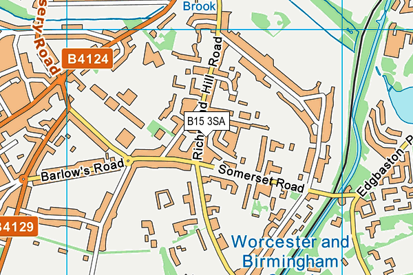 B15 3SA map - OS VectorMap District (Ordnance Survey)