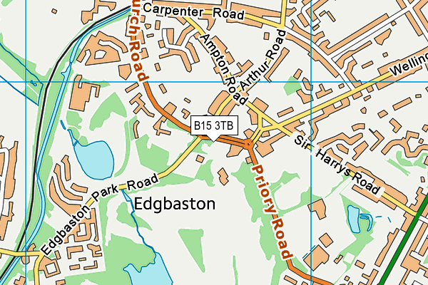Edgbaston Golf Club map (B15 3TB) - OS VectorMap District (Ordnance Survey)