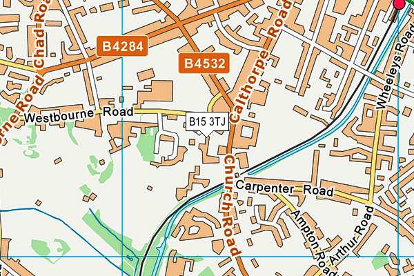 B15 3TJ map - OS VectorMap District (Ordnance Survey)