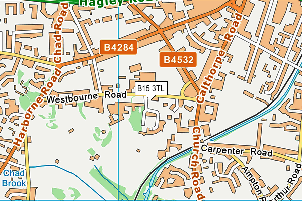 B15 3TL map - OS VectorMap District (Ordnance Survey)