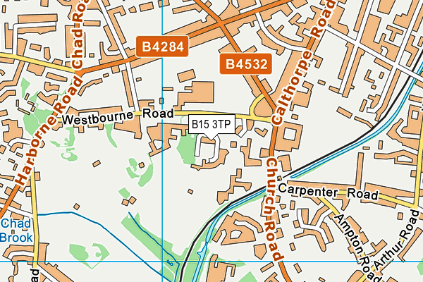 B15 3TP map - OS VectorMap District (Ordnance Survey)