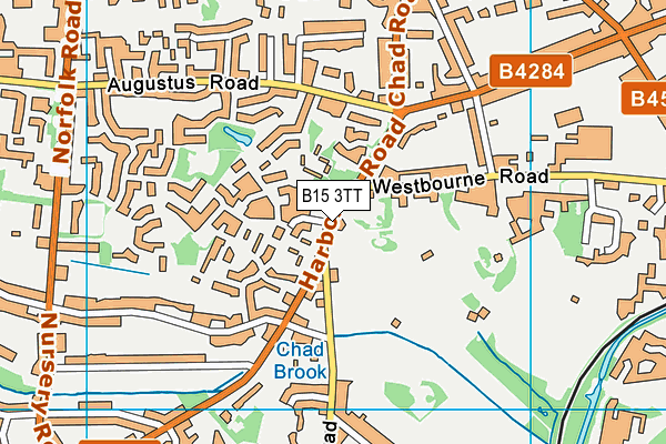 B15 3TT map - OS VectorMap District (Ordnance Survey)