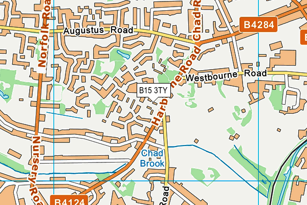 B15 3TY map - OS VectorMap District (Ordnance Survey)