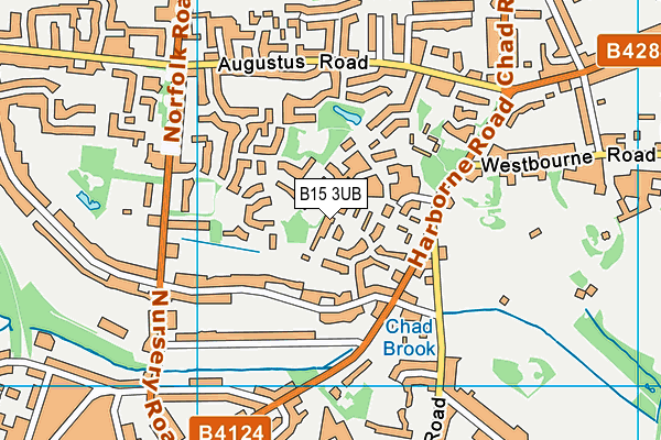 B15 3UB map - OS VectorMap District (Ordnance Survey)
