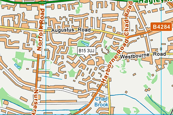 B15 3UJ map - OS VectorMap District (Ordnance Survey)