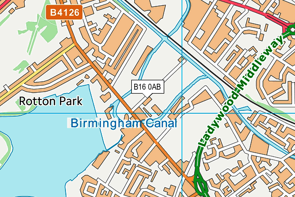 B16 0AB map - OS VectorMap District (Ordnance Survey)