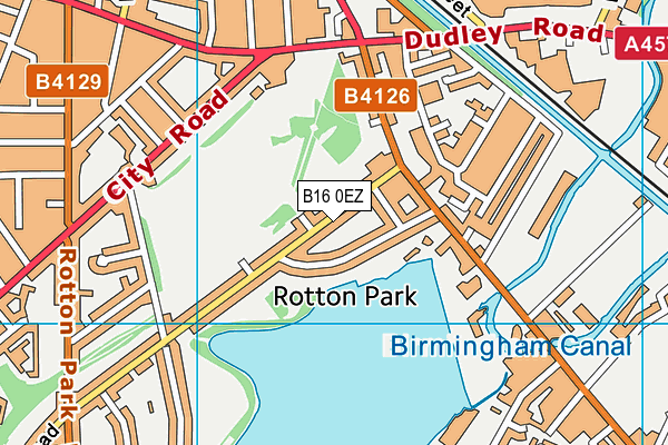 B16 0EZ map - OS VectorMap District (Ordnance Survey)