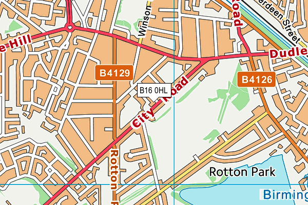 City Road Primary School map (B16 0HL) - OS VectorMap District (Ordnance Survey)