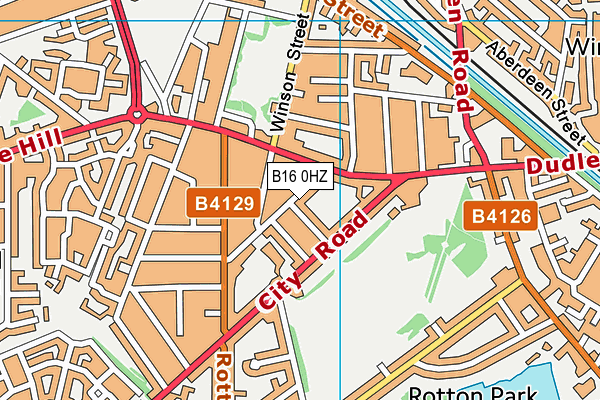 B16 0HZ map - OS VectorMap District (Ordnance Survey)