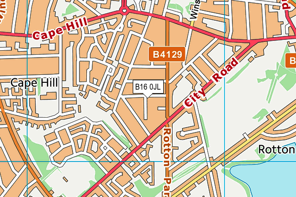 B16 0JL map - OS VectorMap District (Ordnance Survey)
