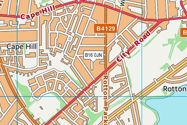 B16 0JN map - OS VectorMap District (Ordnance Survey)