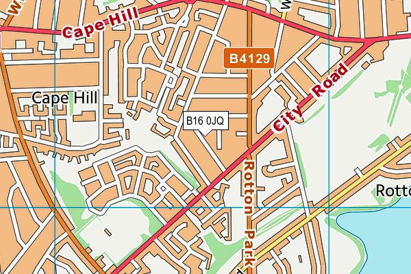 B16 0JQ map - OS VectorMap District (Ordnance Survey)