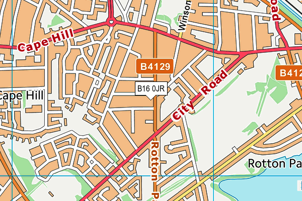 B16 0JR map - OS VectorMap District (Ordnance Survey)
