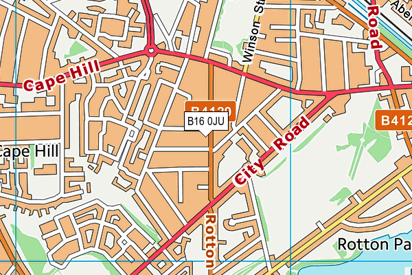 B16 0JU map - OS VectorMap District (Ordnance Survey)