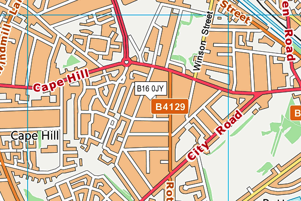 B16 0JY map - OS VectorMap District (Ordnance Survey)