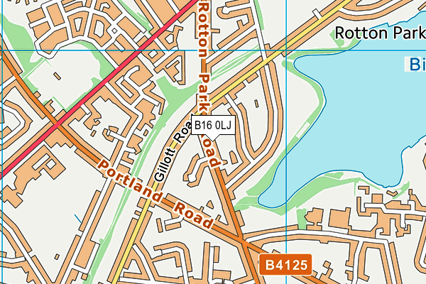 Birmingham Squash Members Club (Closed) map (B16 0LJ) - OS VectorMap District (Ordnance Survey)