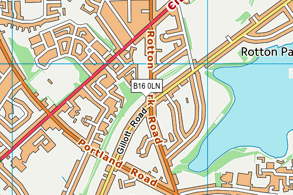B16 0LN map - OS VectorMap District (Ordnance Survey)