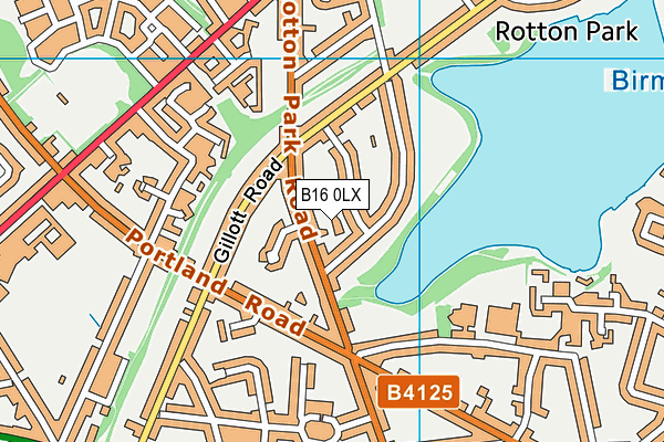 B16 0LX map - OS VectorMap District (Ordnance Survey)