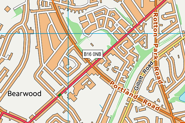 B16 0NB map - OS VectorMap District (Ordnance Survey)