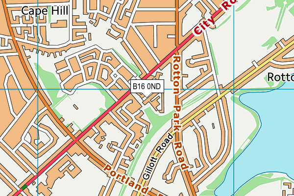 B16 0ND map - OS VectorMap District (Ordnance Survey)