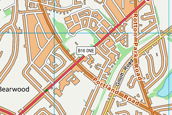 B16 0NE map - OS VectorMap District (Ordnance Survey)