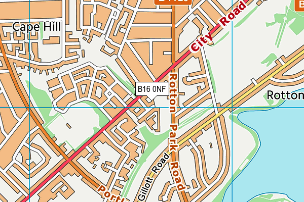 B16 0NF map - OS VectorMap District (Ordnance Survey)