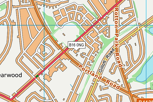 B16 0NG map - OS VectorMap District (Ordnance Survey)