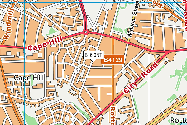 B16 0NT map - OS VectorMap District (Ordnance Survey)