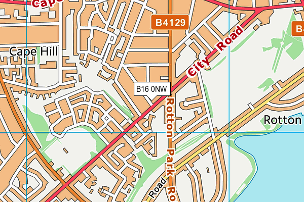 B16 0NW map - OS VectorMap District (Ordnance Survey)