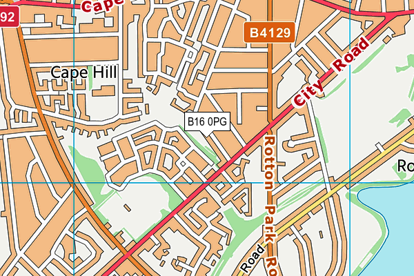 B16 0PG map - OS VectorMap District (Ordnance Survey)