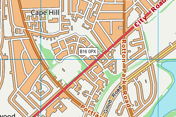 B16 0PX map - OS VectorMap District (Ordnance Survey)