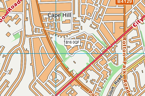 B16 0QF map - OS VectorMap District (Ordnance Survey)