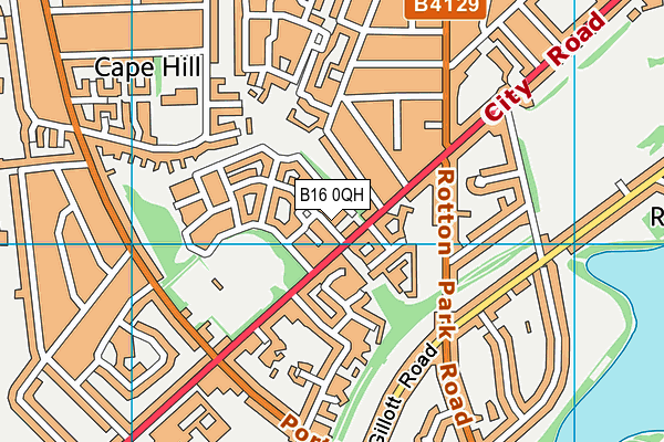 B16 0QH map - OS VectorMap District (Ordnance Survey)