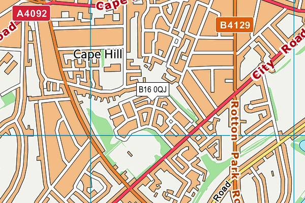 B16 0QJ map - OS VectorMap District (Ordnance Survey)