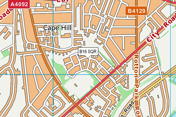 B16 0QR map - OS VectorMap District (Ordnance Survey)