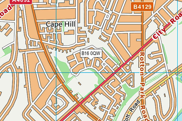 B16 0QW map - OS VectorMap District (Ordnance Survey)