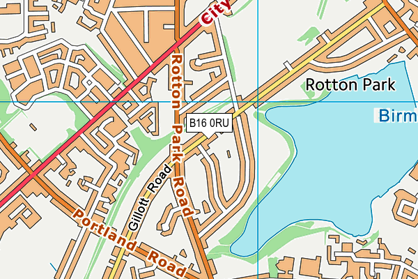 B16 0RU map - OS VectorMap District (Ordnance Survey)