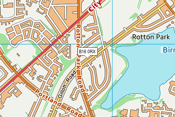 B16 0RX map - OS VectorMap District (Ordnance Survey)