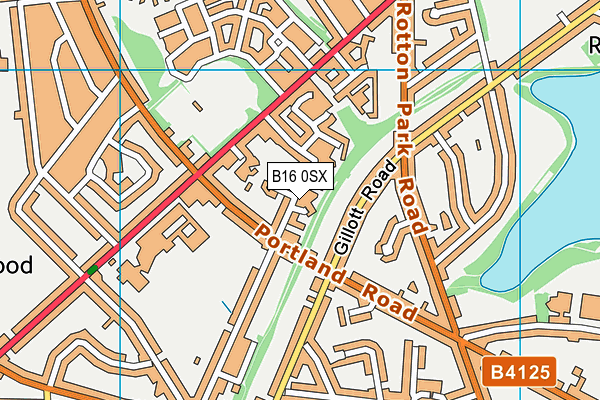 B16 0SX map - OS VectorMap District (Ordnance Survey)
