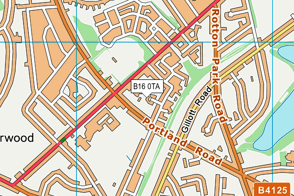 B16 0TA map - OS VectorMap District (Ordnance Survey)