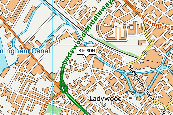 B16 8DN map - OS VectorMap District (Ordnance Survey)