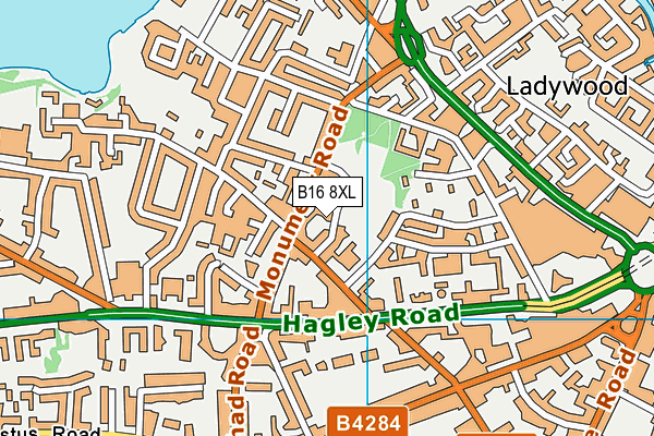 B16 8XL map - OS VectorMap District (Ordnance Survey)