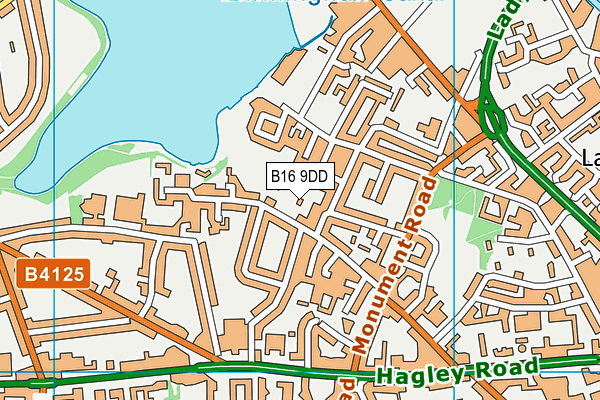 B16 9DD map - OS VectorMap District (Ordnance Survey)