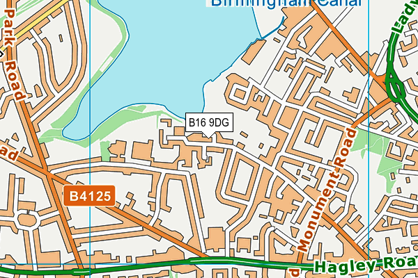 B16 9DG map - OS VectorMap District (Ordnance Survey)