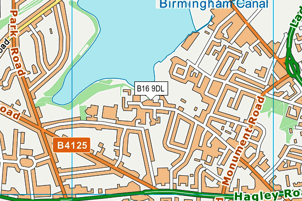 B16 9DL map - OS VectorMap District (Ordnance Survey)