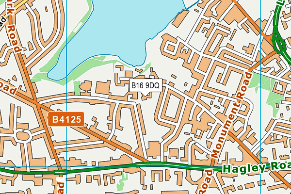 B16 9DQ map - OS VectorMap District (Ordnance Survey)