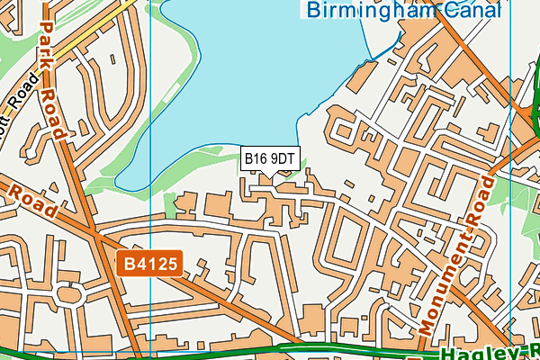 B16 9DT map - OS VectorMap District (Ordnance Survey)