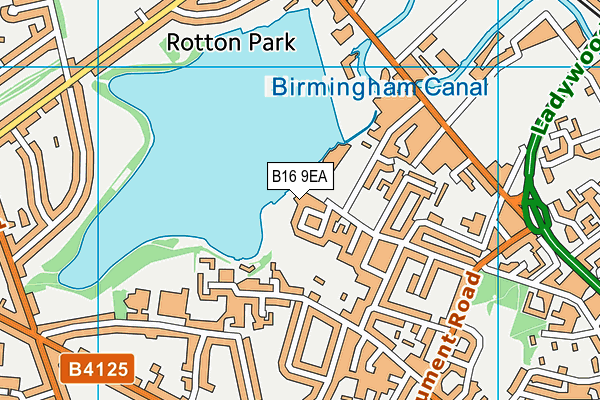 B16 9EA map - OS VectorMap District (Ordnance Survey)